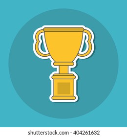 Winner and trophy design, vector illustration