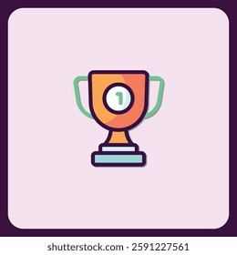 Winner Trophy Icon, First Place Award Design