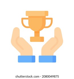 Winner Trophy Icon, Flat style icon vector illustration, Suitable for website, mobile app, print, presentation, infographic and any other project.