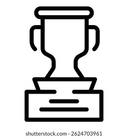 Winner trophy icon. Outline winner trophy vector icon for web design isolated on white background