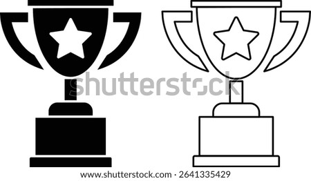 Winner trophy icon set. Trophy icon logo vector template, Education icon concepts, Creative design isolated on white background

