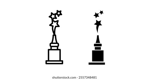 Winner trophy Icon set,Symbol isolated white background. vector illustration. color editable.