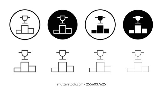 Winner trophy icon Thin outline art symbol