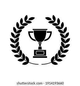 Winner trophy icon vector, symbol of victory event color editable on white background