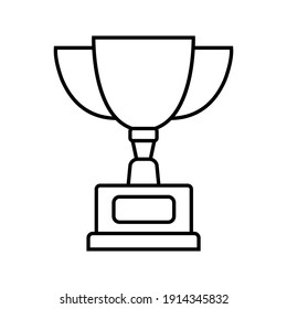 Winner trophy icon vector, symbol of victory event color editable on white background