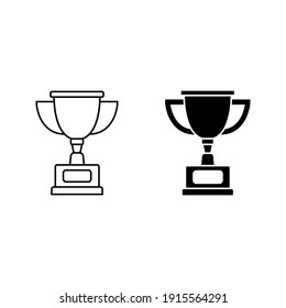 Winner Trophy Icon Vector, Symbol Of Victory Event Color Editable On White Background