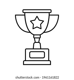 Winner trophy icon vector, symbol of victory event color editable on white background