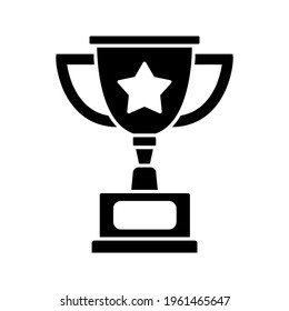 Winner trophy icon vector, symbol of victory event color editable on white background