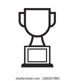 Winner trophy icon vector, symbol of victory event color editable on white background