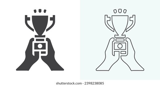 Winner trophy icon vector, symbol of victory event. trophy icon in trendy flat style. Trophy Icon. Professional, pixel perfect icons optimized for both large and small resolutions.