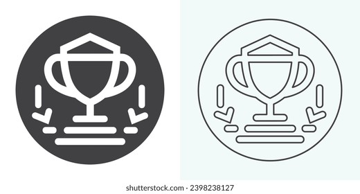 Winner trophy icon vector, symbol of victory event. trophy icon in trendy flat style. Trophy Icon. Professional, pixel perfect icons optimized for both large and small resolutions.