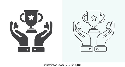 Winner trophy icon vector, symbol of victory event. trophy icon in trendy flat style. Trophy Icon. Professional, pixel perfect icons optimized for both large and small resolutions.