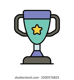 winner trophy icon with white background vector stock illustration