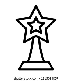 Winner trophy in a line icon design 
