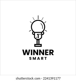 winner trophy logo design template