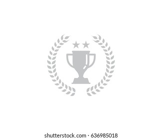 Winner Trophy Silver Icon Logo Design Element