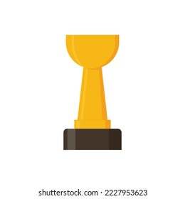 Winner trophy vector. Flat Illustration of Golden Trophy or cup, sports award, or champion.