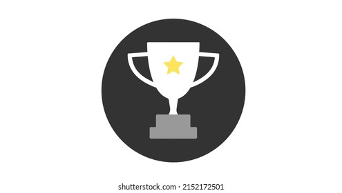 winner trophy vector icon. champion award trophy vector illustration in flat modern design.