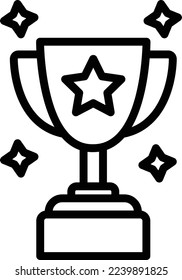 Winner Trophy Vector Icon which is suitable for commercial work and easily modify or edit it
