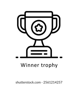 Winner trophy Vector Outline Icon. Eps 10 File