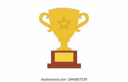 Gewinner Trophäe Flat Vektorgrafik Design. Best Achievement Award 