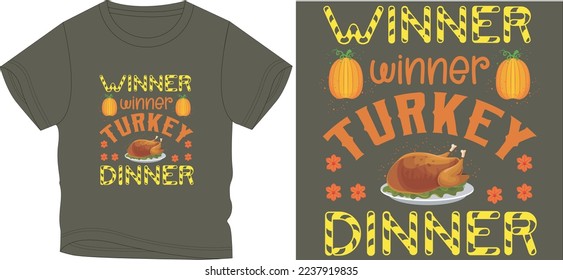 winner turkey dinner t shirt graphic design vector illustration 