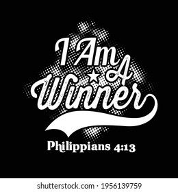 I am a winner  typography t shirt design 
