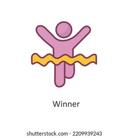 Winner Vector Filled outline Icon Design illustration. Workout Symbol on White background EPS 10 File