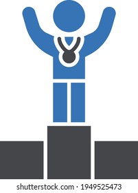 icono de color de glifo vector ganador