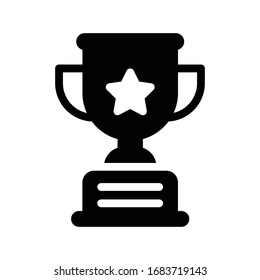 icono plano de glifo vectorial ganador 