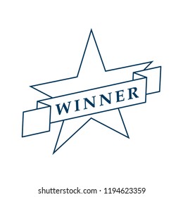 Winner. Vector icon. Flat design.