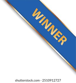 WINNER - vector illustration of blue corner ribbon banner