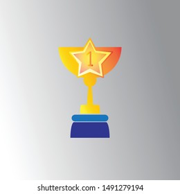 Winner vector illustration. First place cup flat icon for web sites, applications etc.