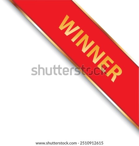 WINNER - vector illustration of red corner ribbon banner