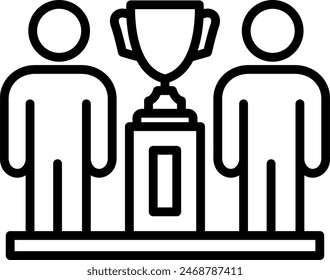 Winner Vector Line Icon Design