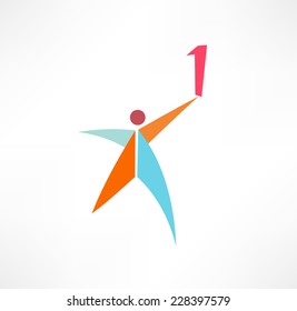 Winner vector logo design template