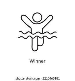 Winner Vector Outline Icon Design Illustration. Workout Symbol On White Background EPS 10 File