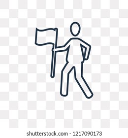 Winner vector outline icon isolated on transparent background, high quality linear Winner transparency concept can be used web and mobile