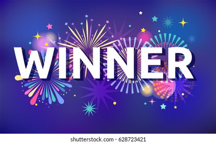 Winner, victory background, banner design