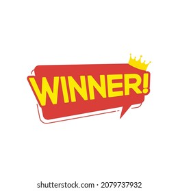 Winner victory badge vector graphic
