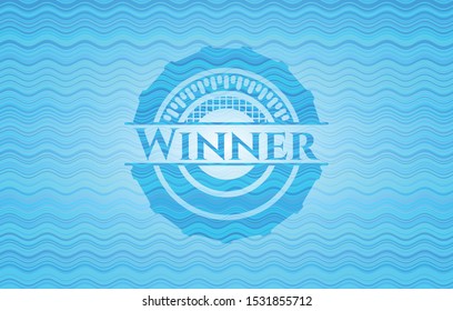 Winner water representation badge background. Vector Illustration. Detailed.