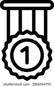 ganador con fondo blanco. el ganador es un símbolo de logro .thin line icon.