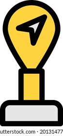 winner with white background. winner is a symbol of achievement .colour line icon.