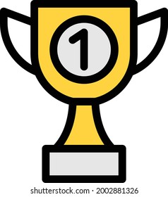 winner with white background . winner are symbol of winning .colour line icon.