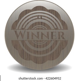 Winner wooden emblem. Vintage.