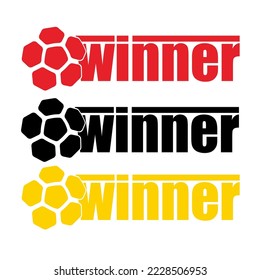 WINNER word and ball icon logo. Suitable for business logos in the field of football and fashion.