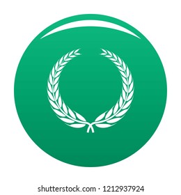 Winner wreath icon. Simple illustration of winner wreath vector icon for any design green