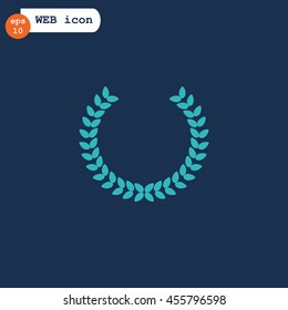Winner wreath Icon Vector. 