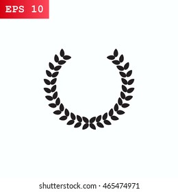 Winner wreath Icon Vector. 
