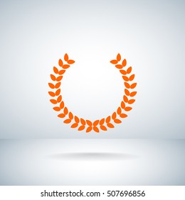Winner wreath Icon Vector. 
